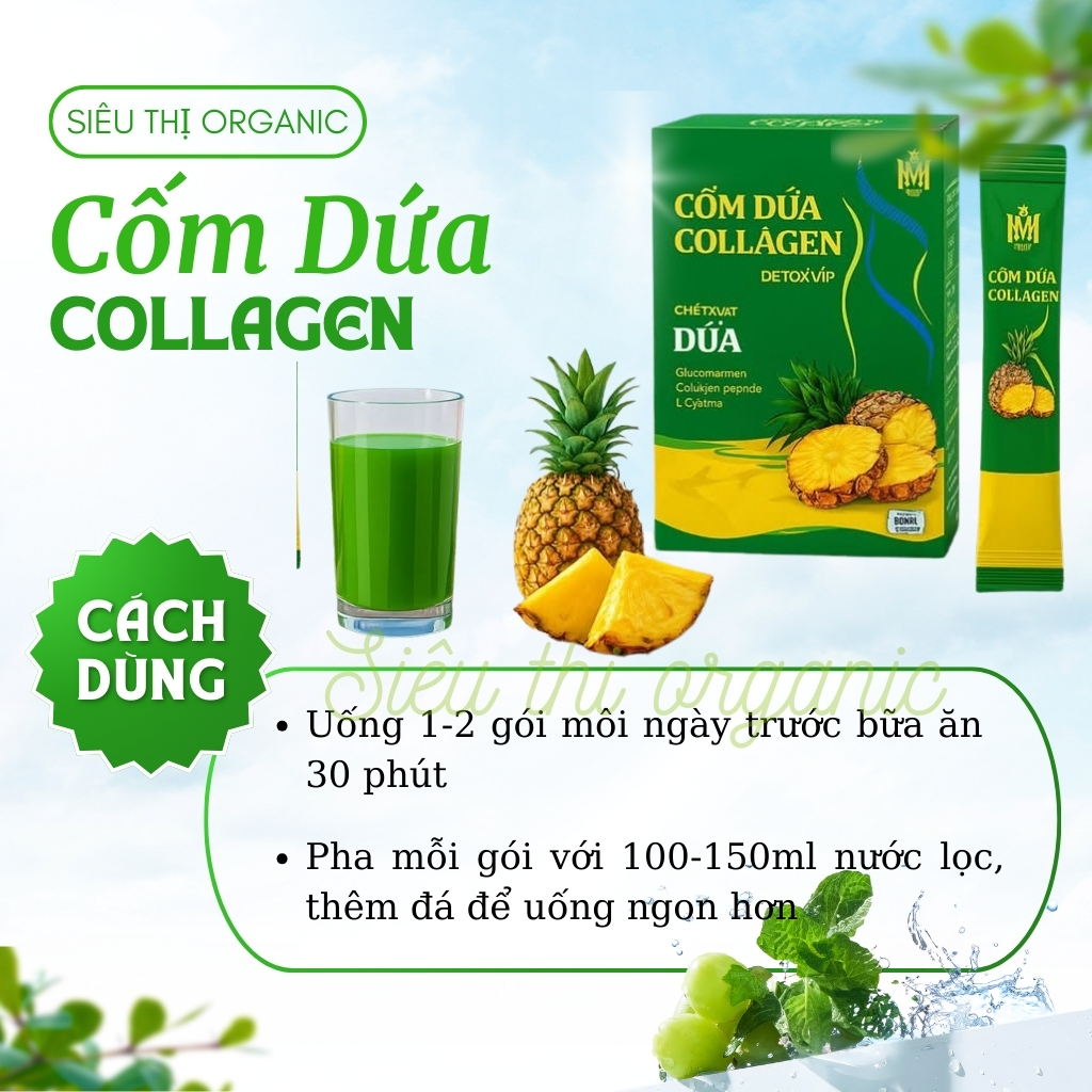 Cách sử dụng cốm dứa collagen